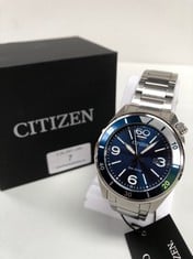 CITIZEN ECO-DRIVE ANALOG WATCH FOR MEN WITH SUPER TITANIUM STRAP AW1640-83H.