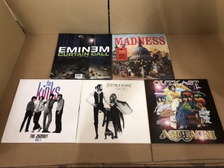QTY OF ASSORTED RECORDS INC EMINEM CURTAIN CALL THE HITS