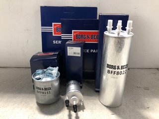 5 X ASSORTED BORG & BECK CAR SERVICE PARTS TO INCLUDE BORG & BECK BFF8151 FUEL FILTER (MERCEDES C,CLS,E,GL,GLK,M)(: LOCATION - WH6