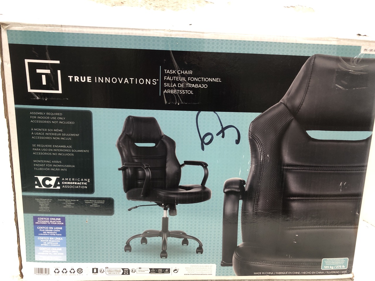 John Pye Auctions TRUE INNOVATIONS TASK CHAIR IN BLACK RRP Â£70