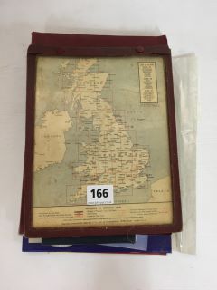 VINTAGE MOTORING PUBLICATIONS TO INCLUDE A MAP CASE AND SHEETS FROM SELFRIDGE