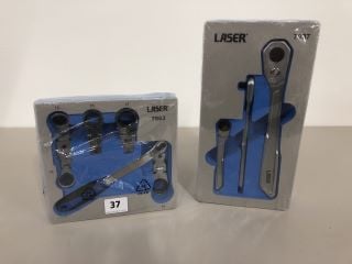 2 X MIXED LASER TOOLS INC MULTI HEAD RATCHET RING SPANNER SET