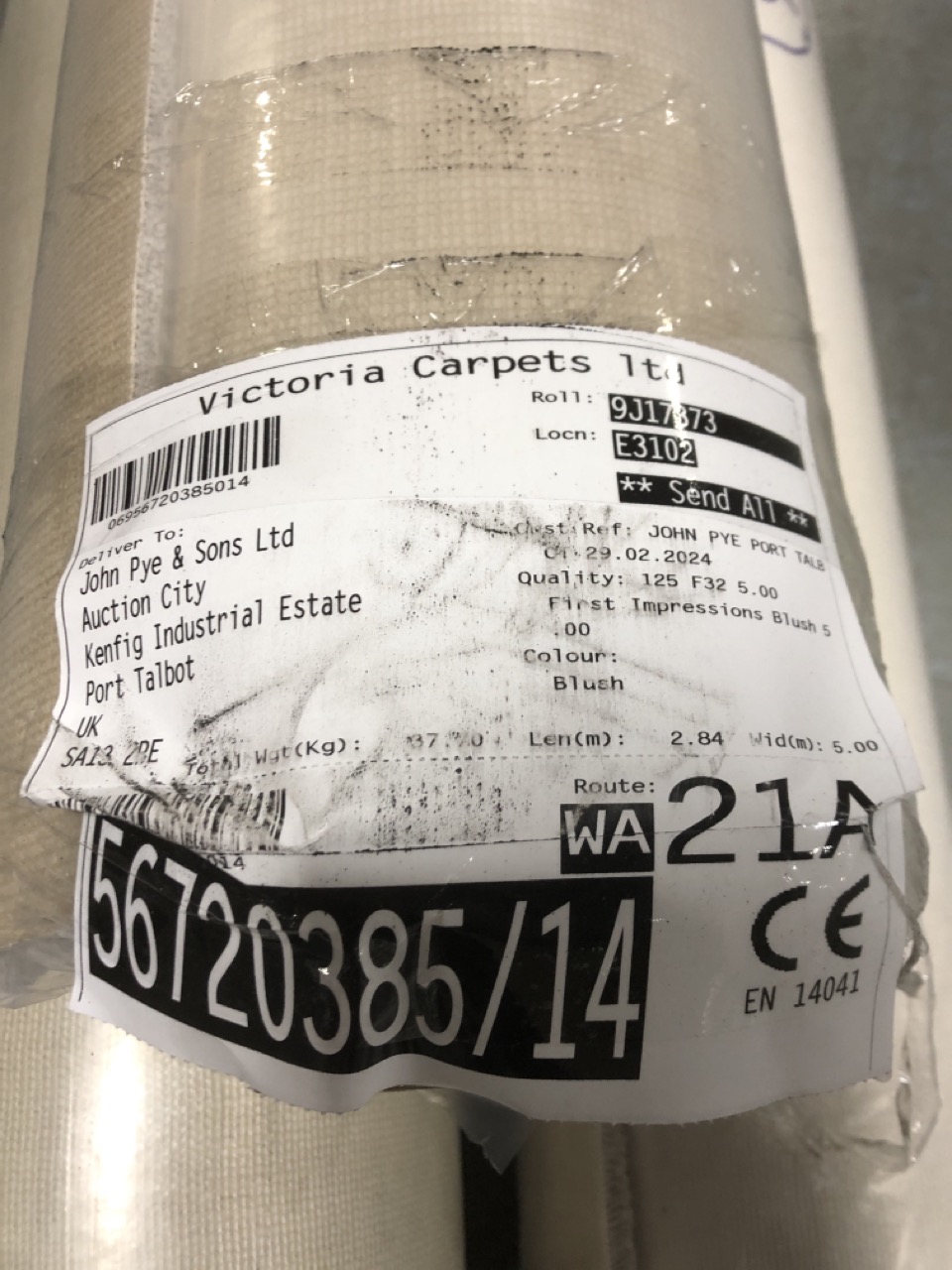 John Pye Auctions VICTORIA CARPETS FIRST IMPRESSIONS COLOUR BLUSH