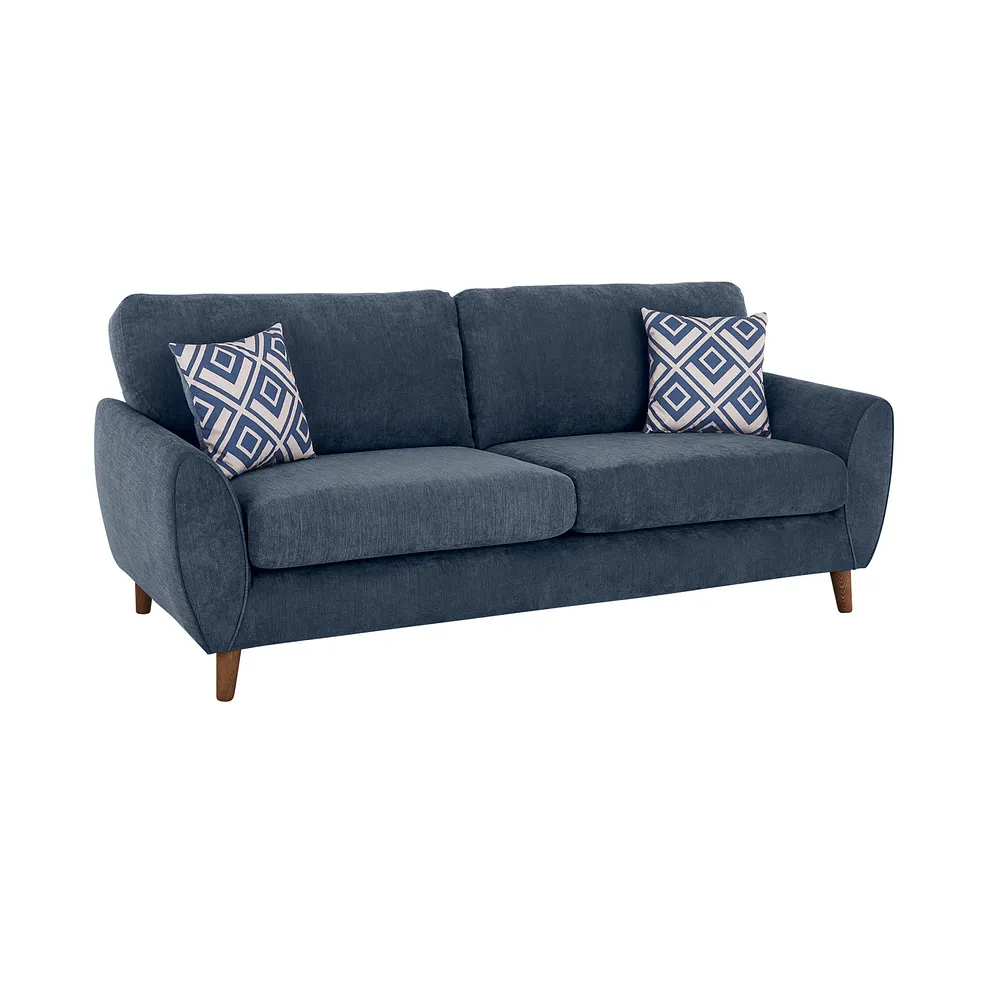 John Pye Auctions OAK FURNITURE LAND MILNER 4 SEATER SOFA IN DENIM