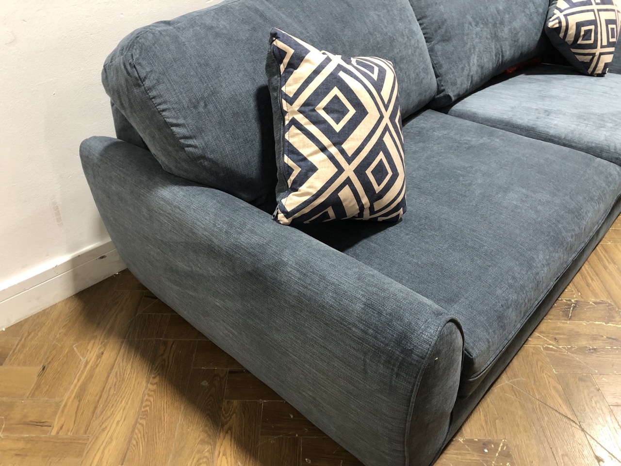 John Pye Auctions OAK FURNITURE LAND MILNER 4 SEATER SOFA IN DENIM