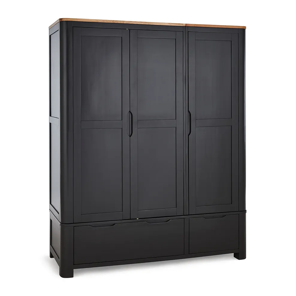 John Pye Auctions OAK FURNITURE LAND GROVE DARK GREY TRIPLE WARDROBE