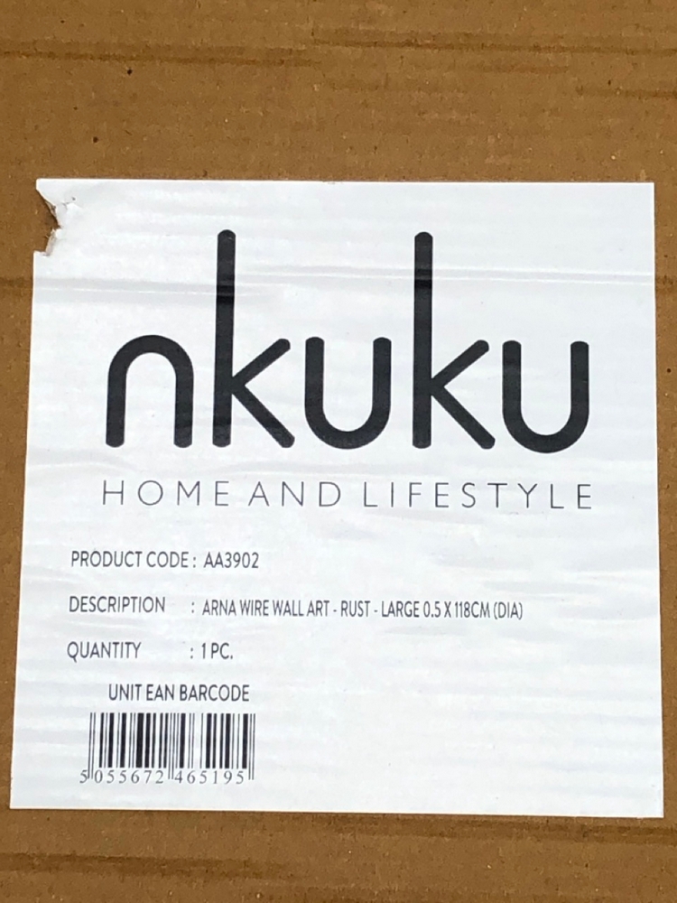 John Pye Auctions NKUKU ARNA WIRE WALL ART RUST LARGE 0.5X118CM