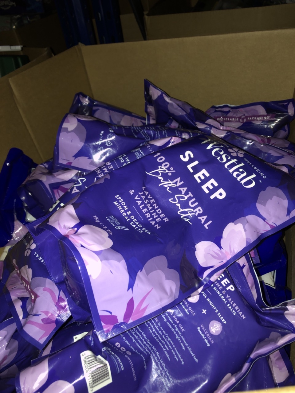 John Pye Auctions 25 X WESTLAB SLEEP EPSOM & DEAD SEA BATH SALTS 1KG 100 NATURAL, PURE