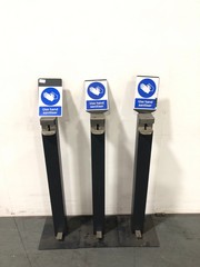 3 X FREE STANDING HAND SANITISER STATIONS (VIEIWNG ADVISED)