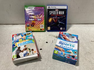 4 X ASSORTED GAMING ITEMS TO INCLUDE PS5 MARVEL SPIDER-MAN MILES MORALES GAME (PEGI 16), PLEASE NOTE: 18+YEARS ONLY. ID MAY BE REQUIRED): LOCATION - C8