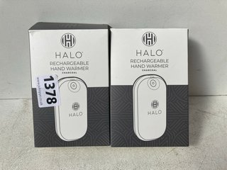 2 X HALO RECHARGEABLE HAND WARMERS IN CHARCOAL - RRP £100.00: LOCATION - D9