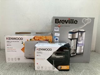 3 X ASSORTED KITCHEN APPLIANCES TO INCLUDE BREVILLE BRITA HOT CUP VARIABLE WATER DISPENSER: LOCATION - D12