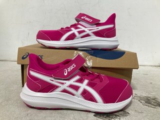 ASICS CHILDRENS JOLT 4 PS TRAINERS IN PINK RAVE/WHITE - SIZE UK 2: LOCATION - WA7