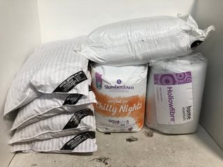 QTY OF ASSORTED BEDDING ITEMS TO INCLUDE SLUMBERDOWN PERFECT FOR CHILLY NIGHTS DOUBLE DUVET: LOCATION - A17