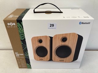 MARLEY GET TOGETHER DUO TRUE WIRELESS SPEAKERS - MODEL EM-JA019-SBB - RRP £180: LOCATION - BOOTH