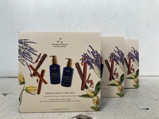 3 X AROMATHERAPY ASSOCIATES HAND & BODY CARE DUO SETS (2 X 300ML) - COMBINED RRP £114: LOCATION - A4