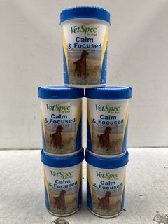 5 X VETSPEC CALM & FOCUSED OVER-EXCITABILITY & ANXIETY POWDER FOR 20KG DOGS - BBE 04.06.2025: LOCATION - B2