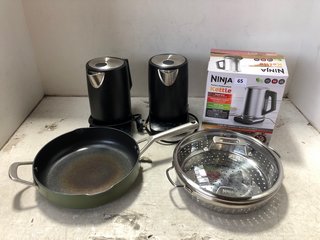 QTY OF ASSORTED KITCHEN ITEMS TO INCLUDE NINJA PERFECT TEMPERATURE KETTLE IN STAINLESS STEEL: LOCATION - WA2