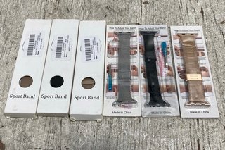 6 X WATCH REPLACEMENT BANDS IN VARIOUS COLOURS: LOCATION - B8