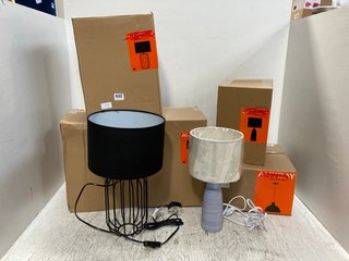 JOHN LEWIS & PARTNERS 5 X ASSORTED LAMPS TO INCLUDE 3 X ANYDAY WIRE FRAME TABLE LAMPS: LOCATION - C16
