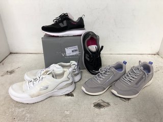 3 X ASSORTED WOMENS FOOTWEAR IN VARIOUS SIZES TO INCLUDE VIONIC LACE UP TRAINERS IN BLACK - SIZE UK 3: LOCATION - WA4