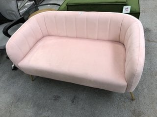 RUSSELL VELVET 2 SEATER SOFA IN PINK - RRP £290: LOCATION - B1