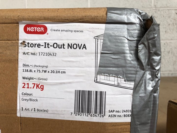 John Pye Auctions KETER STOREITOUT NOVA OUTDOOR STORAGE LOCATION
