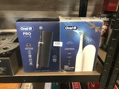 ORAL-B IO4 ELECTRIC TOOTHBRUSHES FOR ADULTS, FATHERS DAY GIFTS FOR HIM / HER, 1 TOOTHBRUSH HEAD & TRAVEL CASE, 4 MODES WITH TEETH WHITENING, WHITE +  ORAL-B PRO SERIES 3 ELECTRIC TOOTHBRUSH: LOCATION