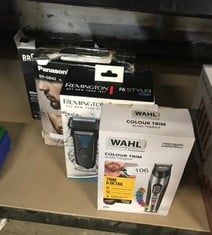 QTY OF ITEMS TO INCLUDE WAHL COLOUR TRIM STUBBLE AND BEARD TRIMMER, TRIMMERS FOR MEN, BEARD TRIMMING KIT, MEN’S STUBBLE TRIMMERS, RECHARGEABLE TRIMMER, MALE GROOMING SET, BEARD CARE KIT, COLOUR CODED
