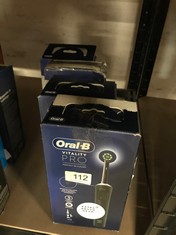 QTY OF ITEMS TO INCLUDE ORAL-B VITALITY PRO ELECTRIC TOOTHBRUSHES FOR ADULTS, FATHERS DAY GIFTS FOR HIM / HER, 1 HANDLE, 2 TOOTHBRUSH HEADS, 3 BRUSHING MODES INCLUDING SENSITIVE PLUS, BLACK: LOCATION