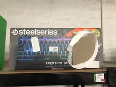 STEELSERIES APEX PRO TKL HYPERMAGNETIC GAMING KEYBOARD - ADJUSTABLE ACTUATION - ESPORTS TENKEYLESS - OLED SCREEN - PBT KEYCAPS - USB-C - 2023 EDITION - ENGLISH QWERTY LAYOUT.: LOCATION - BACK RACK