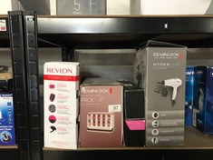 QTY OF ITEMS TO INCLUDE REVLON SALON ONE-STEP HAIR DRYER AND VOLUMIZER - NEW PINK EDITION , ONE-STEP, 2-IN-1 STYLING TOOL, IONIC AND CERAMIC TECHNOLOGY, UNIQUE OVAL DESIGN, FOR MID TO LONG HAIR  RVDR