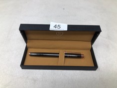 RUCKSTUHL STAINLESS STEEL LUXURY PEN IN GIFT BOX- BLACK AND ROSE GOLD COLOUR CASE- HAND ASSEMBLED: LOCATION - TOP 50 RACK