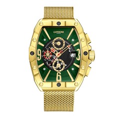 GAMAGES OF LONDON LIMITED EDITION HAND ASSEMBLED RESPLENDENCE AUTOMATIC GOLD GREEN RRP £730 SKU:GA1452: LOCATION - B