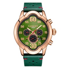 GAMAGES OF LONDON LIMITED EDITION HAND ASSEMBLED OVAL EXHIBITION AUTOMATIC GREEN RRP £715 SKU:GA1673: LOCATION - B