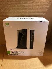 NVIDIA SHIELD ANDROID TV PRO STREAMING MEDIA PLAYER; 4K HDR MOVIES, LIVE SPORTS, DOLBY VISION-ATMOS, AI-ENHANCED UPSCALING, GEFORCE NOW CLOUD GAMING, GOOGLE ASSISTANT BUILT-IN, WORKS WITH ALEXA.: LOC
