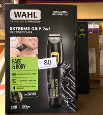 QTY OF ITEMS TO INCLUDE WAHL EXTREME GRIP 7 IN 1 MULTIGROOM, BEARD TRIMMER FOR MEN, NOSE HAIR TRIMMER, MEN’S STUBBLE BODY SHAVER SET: LOCATION - A