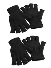 50 X COORABY 2 PAIRS UNISEX WARM HALF FINGER GLOVES WINTER FINGERLESS GLOVES (L FOR ADULTS, M FOR TEENS, S FOR KIDS) - TOTAL RRP £333: LOCATION - A RACK