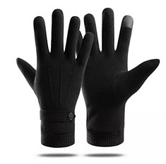 40 X PERSEPOLIS WOMEN'S GLOVES TOUCH SCREEN WINTER WARM SUEDE GLOVES WITH VELVET FLEECE LINING MITTENS FOR OUTDOORS,RUNNING,CYCLING,SKIING (BLACK) - TOTAL RRP £200: LOCATION - B RACK