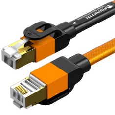 48 X OFNPFTTH 5M CAT 7 ETHERNET CABLE 5M HIGH SPEED TWISTED NYLON LAN PATCH CABLE, RJ45 10GBPS 600 MHZ SHIELDED FLAT CABLE, FOR MODEMS/ROUTERS.ORANGE - TOTAL RRP £276: LOCATION - B RACK
