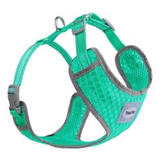 10 X THINKPET REFLECTIVE BREATHABLE SOFT AIR MESH NO PULL PUPPY CHOKE FREE OVER HEAD VEST VENTILATION HARNESS FOR PUPPY SMALL MEDIUM DOGS (NEON GREEN,L) - TOTAL RRP £136: LOCATION - B RACK