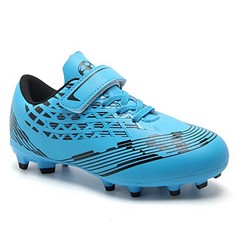 23 X VOCNTVY BOYS GIRLS FOOTBALL BOOTS KIDS PROFESSIONAL SOCCER COMPETITION SHOES BREATHABLE TRAINING SNEAKERS BLUE 2.5 UK - TOTAL RRP £483: LOCATION - B RACK