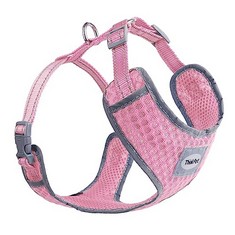 10 X THINKPET REFLECTIVE BREATHABLE SOFT AIR MESH NO PULL PUPPY CHOKE FREE OVER HEAD VEST VENTILATION HARNESS FOR PUPPY SMALL MEDIUM DOGS (NEON PINK,XL) - TOTAL RRP £129: LOCATION - B RACK
