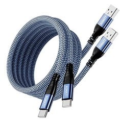 34 X USB C CHARGER CABLE 1M 2PACK,USB TYPE C CHARGING CABLE LEAD NYLON BRAIDED USB C CHARGER CABLE COMPATIBLE FOR SAMSUNG GALAXY S22 S21 S20 S10 S9 S8, GOOGLE PIXEL,LG, HUAWEI P10 P9,TILE BLUE - TOTA