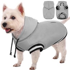 16 X KUOSER DOG HOODIES, SOFT COTTON PUPPY WINTER JACKET PET WARM PULLOVER FOR SMALL & MEDIUM DOGS, FASHION BASEBALL STYLE DOG SWEATER COAT OUTDOOR APPAREL WITH LEASH HOLE FOR CHIHUAHUA BULLDOGS YORK