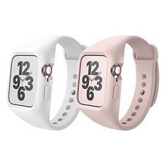 QTY OF ASSORTED ITEMS TO INCLUDE 2 PCS BUDGET FRIENDLY APPLE WATCH STRAP 44MM 45MM WHITE PINK: LOCATION - D RACK