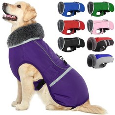 QTY OF ASSORTED ITEMS TO INCLUDE DOG WARM WINTER COAT PURPLE SIZE S: LOCATION - D RACK