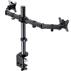 5 X ERGEAR DUAL MONITOR STAND FOR 13 TO 32 INCH SCREENS, DUAL MONITOR ARM MOUNT ERGONOMIC VIEWING ANGLE, ADJUSTABLE TILT ±45°/ SWIVEL 180°/ ROTATE 360°/ VESA 75/100MM - TOTAL RRP £143: LOCATION - D R