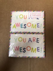 57 X YOU ARE AWESOME STRIPES POSTCARDS 685 RRP £426: LOCATION - A RACK