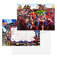QTY OF ASSORTED ITEMS TO INCLUDE CHUKUA 12 PCS AVENGERS PARTY INVITATIONS DOUBLE SIDED PRINTED: LOCATION - F RACK